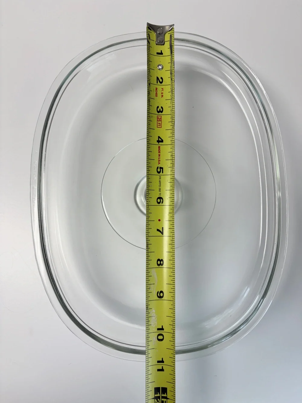 Pyrex DC 1 1/2 C A Clear Glass Oval Replacement Lid Rim Marked 32